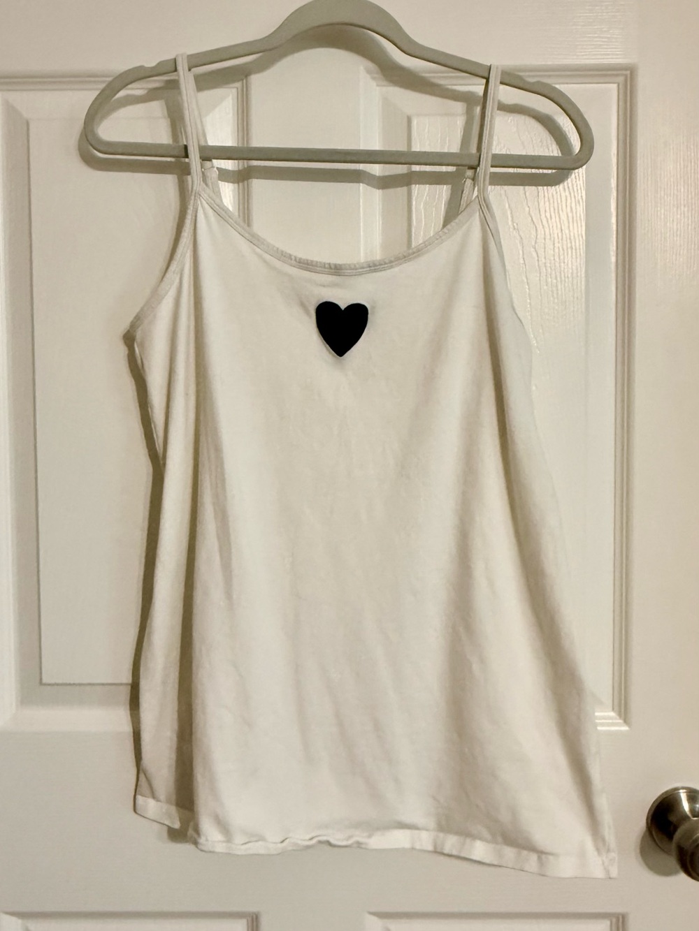 torrid White Camisole with Black Heart Accent